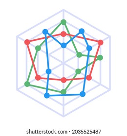 Modern Spider Graph Infographic In Flat Icon