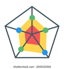 Modern Spider Graph Infographic In Flat Icon