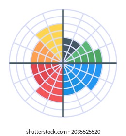 Modern Spider Graph Infographic In Flat Icon