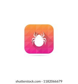 Modern Spider Icon With Long Shadow