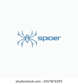 Modern spider logo. Geometric abstract line spider icon vector illustration