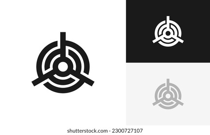 Modern spinning turbine logo design vector