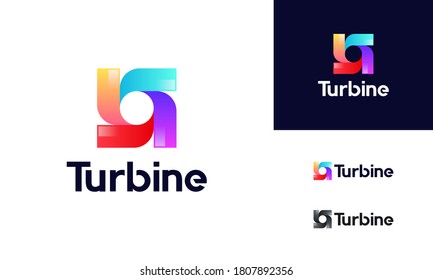 Modern Spinning Turbine logo designs concept, Wind Power energy Technology logo