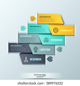 Modern spiral infographics banner. Vector illustration. can be used for workflow layout, diagram, number options, web design.