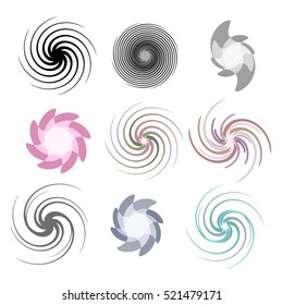 modern spiral objects set