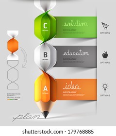 Modern spiral pencil staircase Infographics option. Vector illustration. can be used for workflow layout, diagram, number options, web design.