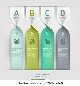 Modern spiral step options banner. Vector illustration. can be used for workflow layout, diagram, number options, web design.