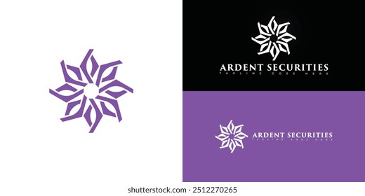 Moderner Spiralvektor Anfangsbuchstabe AS oder SA Logo in violetter Farbe, einzeln auf mehreren Hintergrundfarben. Das Logo eignet sich für Private-Debt-Fonds-Logo-Design-Inspirationsvorlagen.