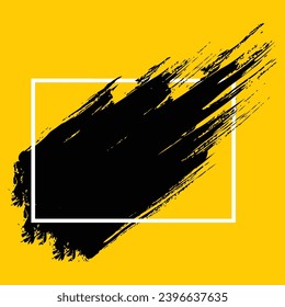 marco de salpicadura moderno con vector de ilustración de fondo amarillo