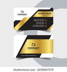 Modern Split Design Business Card in Black, White, and Gold