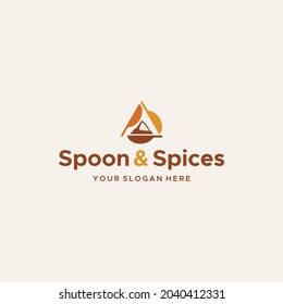 modern Spoon Spices ingredients logo design 