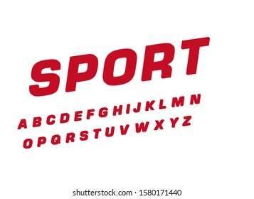 Modern Sport Alphabet. Bold italic style letters set. Uppercase Vector typeset for sport events, logo, banner, monogram and advertising. Isolated vector capital letter on white background.