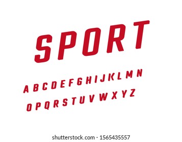 Modern Sport Alphabet. Hight bold italic style letters set. Uppercase Vector typeset for sport events, logo, banner, monogram and advertising. Isolated vector capital letter on white background.