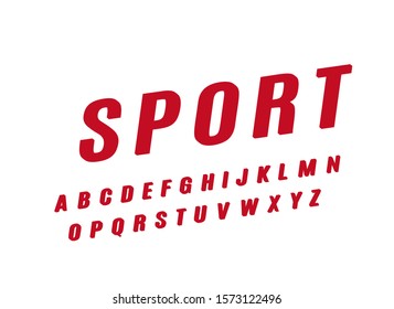 Modern Sport Alphabet. Hight bold italic style letters set. Uppercase Vector typeset for sport events, logo, banner, monogram and advertising. Isolated vector capital letter on white background.