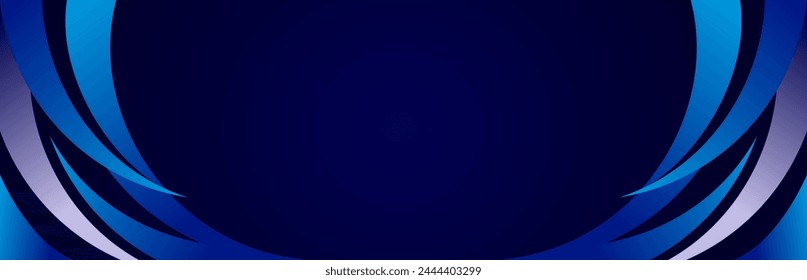modern sport banner design blue background style with curved lines and sharp edges