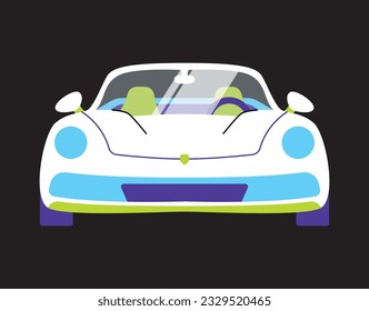 Modern sport car cabriolet. Modern super car. Vehicle icons view from top. Luxury Business Transportation. Vector flat illustration isolated on white background