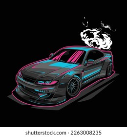 modern and sport car illustration vector shirt design