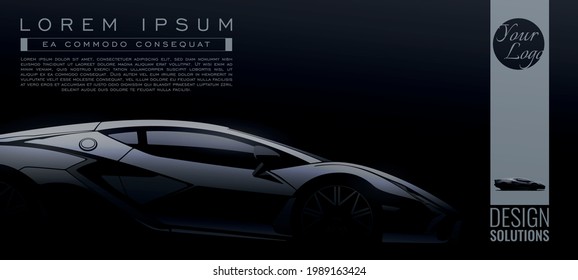 Modern sport car, vector illustration. For background page, brochure template, booklet, flyer.