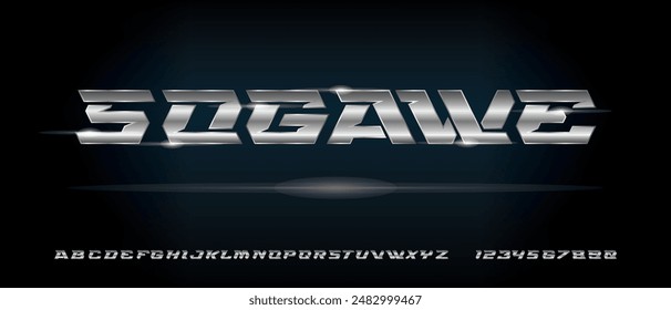 Modern sport digital modern futuristic alphabet with urban style template