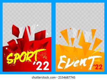Diseño moderno de eventos deportivos para presentaciones plantillas con espacio para fondo fotográfico. Informe, folleto, libro, afiche, volante, folleto, diseño de portada. Diseño gráfico publicitario corporativo.