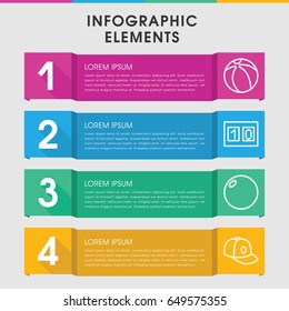 Modern sport infographic template. infographic design with sport icons includes baseball cap, beach ball. can be used for presentation, diagram, annual report, web design.
