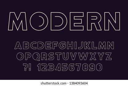 Modern Sport Line Font Geometric Tech Design Futuristic Cool Letters And Numbers Super Hero Abc Vector Alphabet