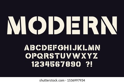 Modern sport line font Geometric tech design Futuristic cool letters and numbers Super hero abc Vector alphabet
