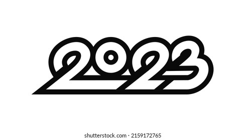 Modern sport line style 2023 numbers vector illustration for new year