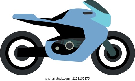 Modern sport motorcycle icon. Cartoon motorbike side view