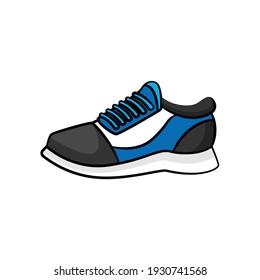 Modern sport shoe in drawing style isolated vector. Hand drawn object illustration for your presentation, teaching materials or others.