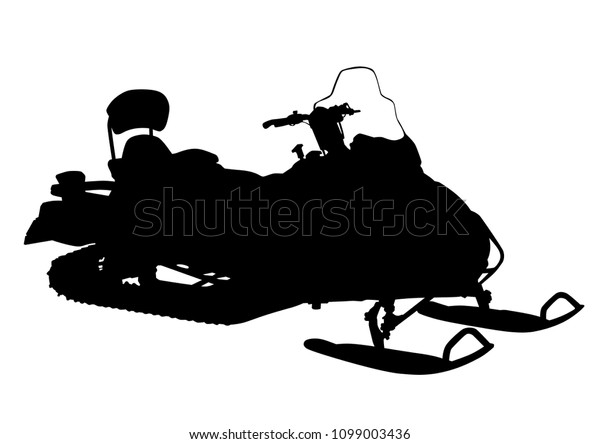 Modern sport\
snowmobile on a white\
background
