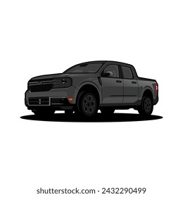 Modern sport truck illustration on black color