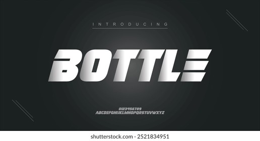 Modern sport typography fonts technology, digital, movie logo. Alphabet Silver Metal Regular Font. vector illustration