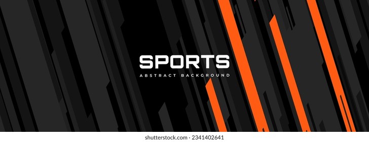 Modernes Sportbanner-Design mit diagonal orangen und grauen Linien. Abstrakter Sporthintergrund. Vektorgrafik