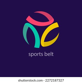 Modern sports belt cycle logo. Unique design color transitions. Colorful olympian logo template. vector.