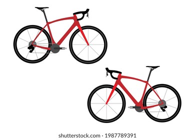 A modern sports bike, city bike or gravel bike. A multi-speed bike for adults. Vector flat illustration isolated on white.