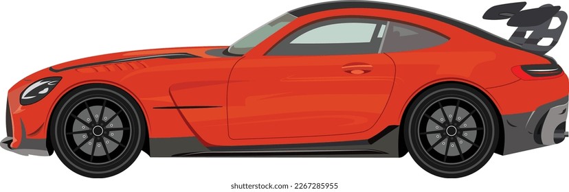 Modern sports car orange color