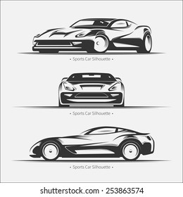 Modern sports car set. Vector illustration