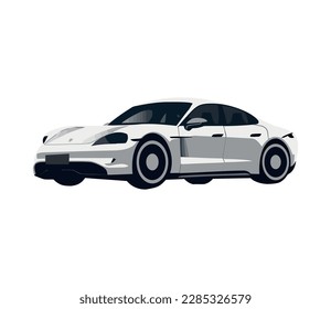 Modern sports car symbolizes speed icon isolated