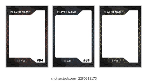 Modern sports cards frame hexagonal techno texture pattern background