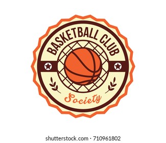 Modern Sports Club Badge Logo - Basketball