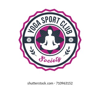 Modern Sports Club Badge Logo - Yoga