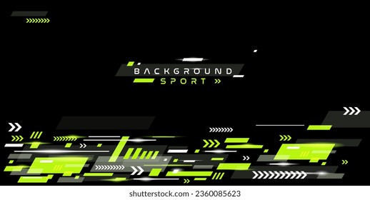 A modern sports concept background with a fierce and dynamic style. the green color shines. a combination of abstract shapes and lines. National Sports Day celebration banner