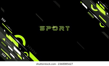 A modern sports concept background with a fierce and dynamic style. the green color shines. a combination of abstract shapes and lines. National Sports Day celebration banner