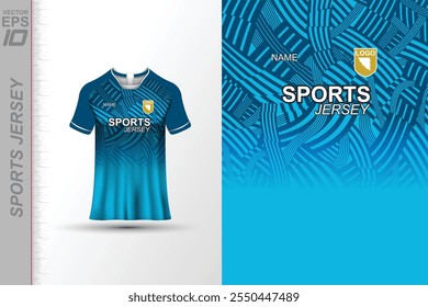 Modern sports jersey design with dynamic colors and geometric patterns, perfect for soccer, cycling, or activewear. A sleek and energetic look ideal for teams or personal sports apparel