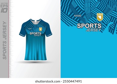 Modern sports jersey design with dynamic colors and geometric patterns, perfect for soccer, cycling, or activewear. A sleek and energetic look ideal for teams or personal sports apparel