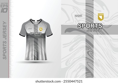 Modern sports jersey design with dynamic colors and geometric patterns, perfect for soccer, cycling, or activewear. A sleek and energetic look ideal for teams or personal sports apparel