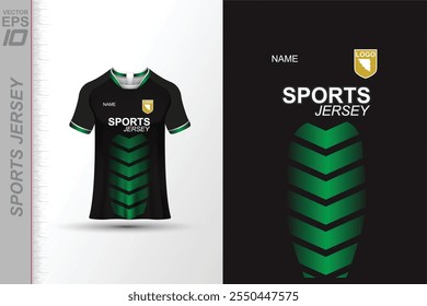 Modern sports jersey design with dynamic colors and geometric patterns, perfect for soccer, cycling, or activewear. A sleek and energetic look ideal for teams or personal sports apparel
