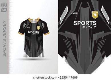 Modern sports jersey design with dynamic colors and geometric patterns, perfect for soccer, cycling, or activewear. A sleek and energetic look ideal for teams or personal sports apparel