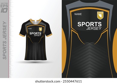 Modern sports jersey design with dynamic colors and geometric patterns, perfect for soccer, cycling, or activewear. A sleek and energetic look ideal for teams or personal sports apparel